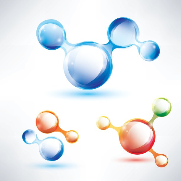 抽象的分子形状，光滑的图标集图片下载