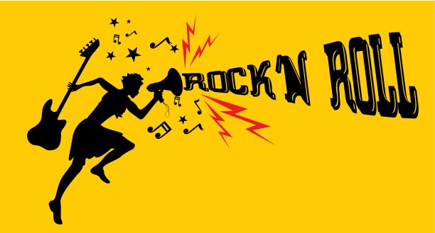 摇滚舞蹈女孩矢量艺术图片下载