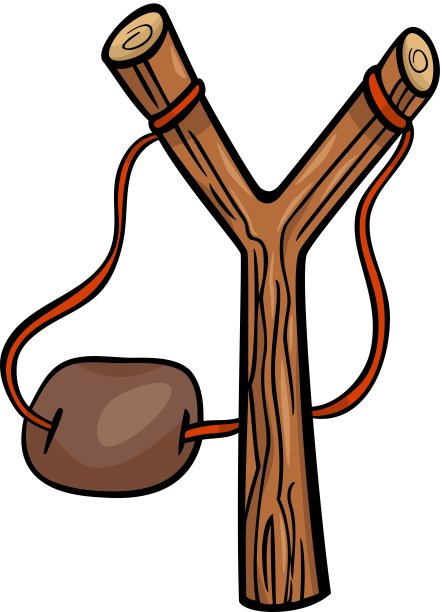 弹弓剪辑艺术卡通插图图片下载