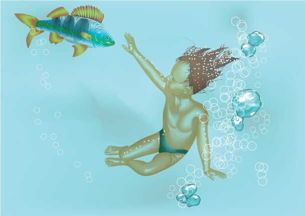 男孩在水中图片下载