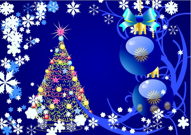 摘要圣诞是一个蓝色背景向量图片下载