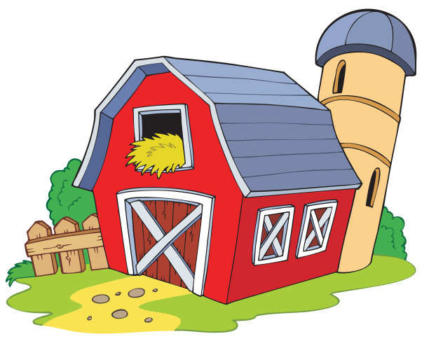 卡通红色谷仓图片下载