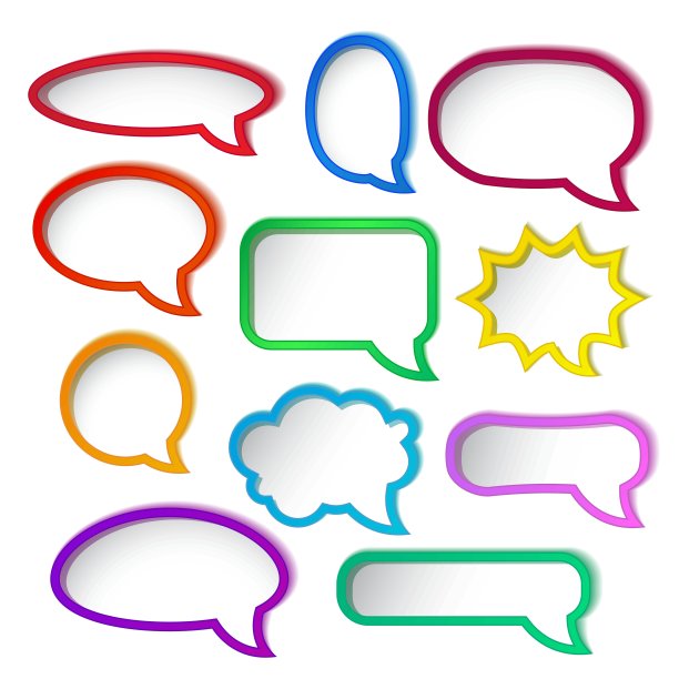 多彩的语音气泡框架。图片下载