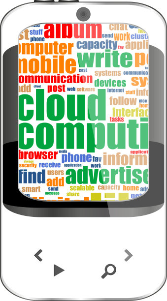 触屏智能手机与社交词云隔离图片下载