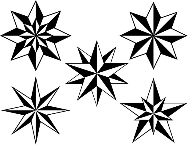 伪三维星的集合简单向量。图片下载