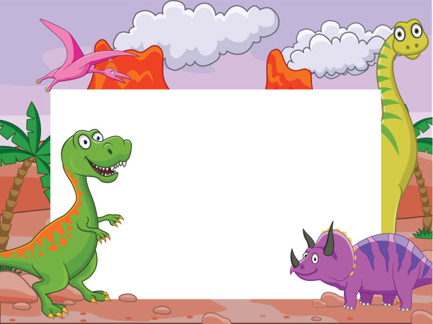 带空白标志的恐龙图片下载