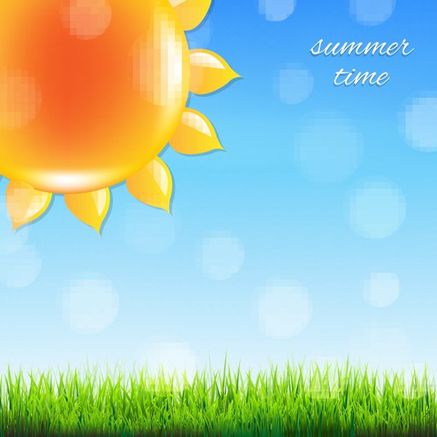 夏日的阳光和草图片下载