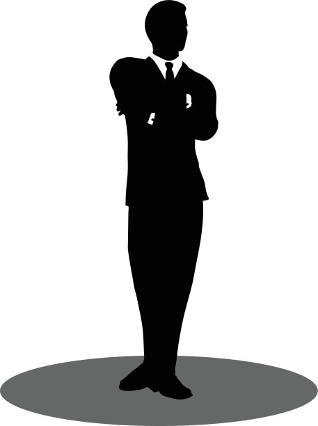 商人站立的剪影图片下载