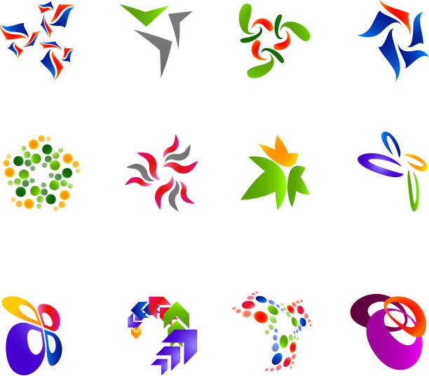 12个彩色矢量符号:(集合15)图片下载