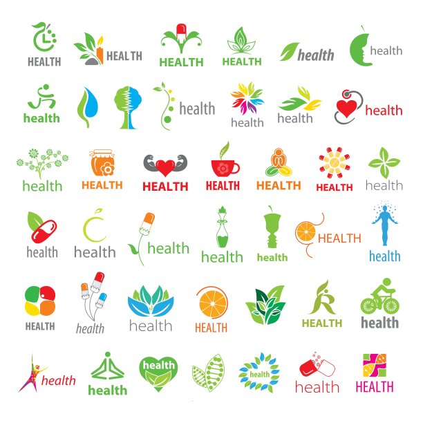 最大的矢量标志健康集合图片下载