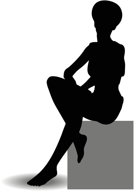 时髦的女孩轮廓图片下载