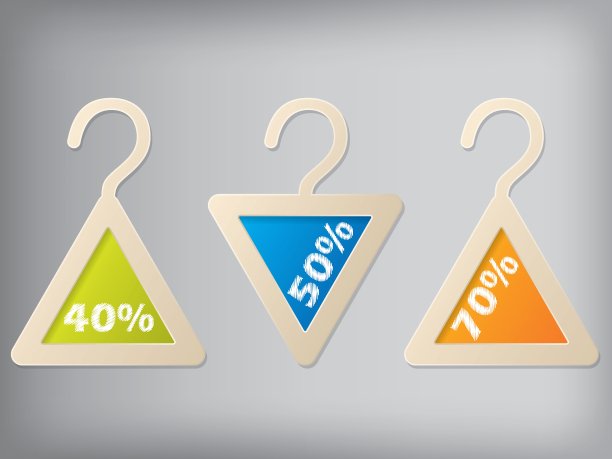 衣架风格标签一套3个图片下载