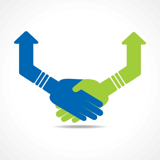 绿色和蓝色手摇箭头股票矢量图片下载