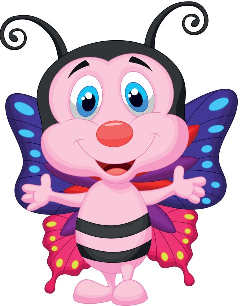 快乐的蝴蝶卡通图片下载