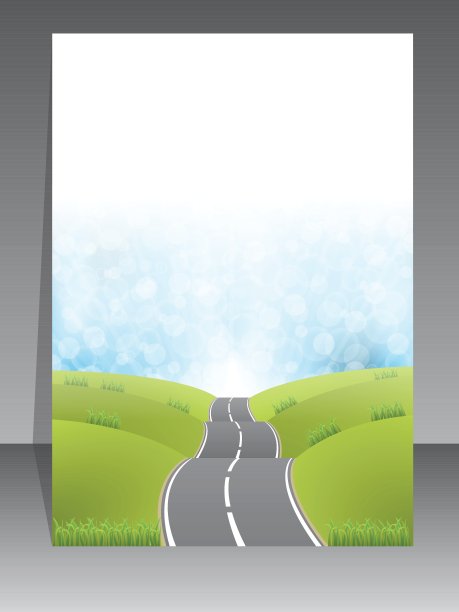 摘要以道路为背景的宣传册设计图片下载