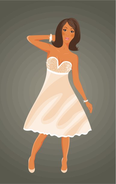 穿白裙子的漂亮女孩图片下载