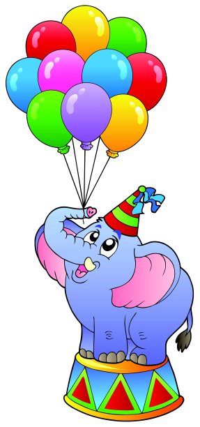 马戏团的大象和气球图片下载