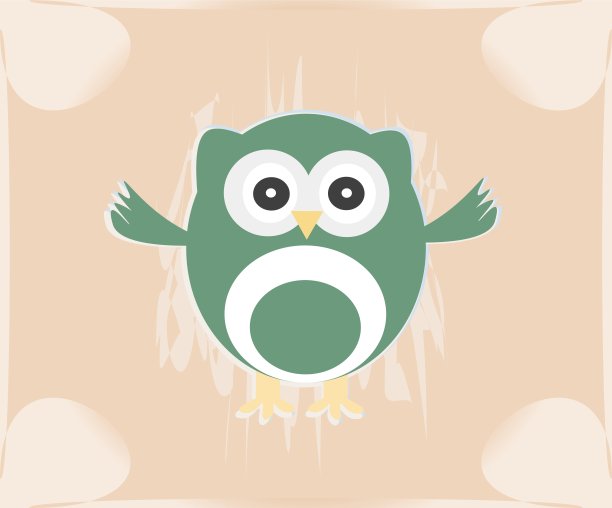 向量可爱猫头鹰卡/宝贝女孩到达通告卡图片下载