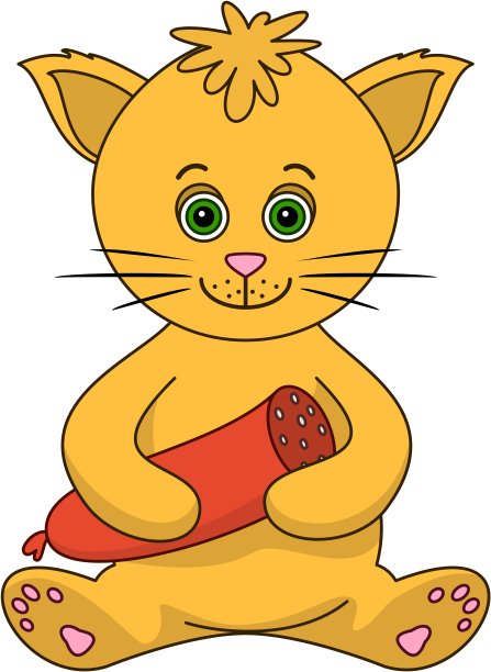 红色的сat与香肠图片下载