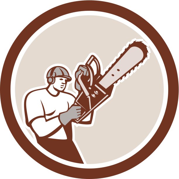 伐木工，树木外科医生，树木学家，链锯圈复古图片下载