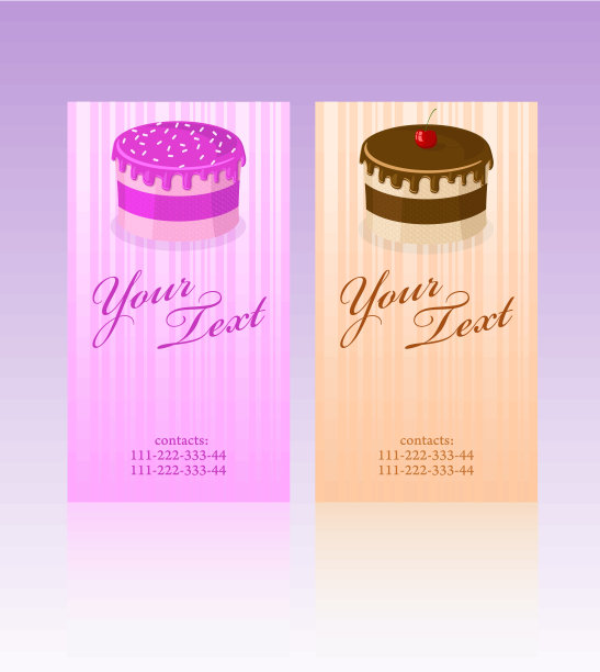 矢量名片和蛋糕图片下载