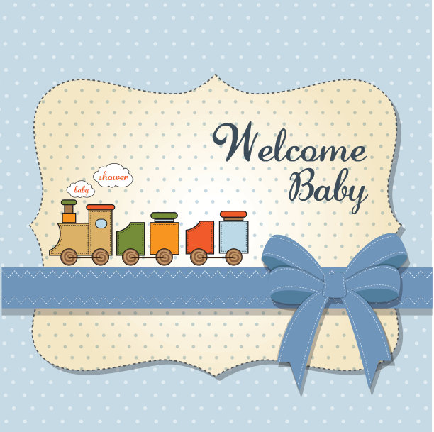 婴儿沐浴卡和玩具火车图片下载