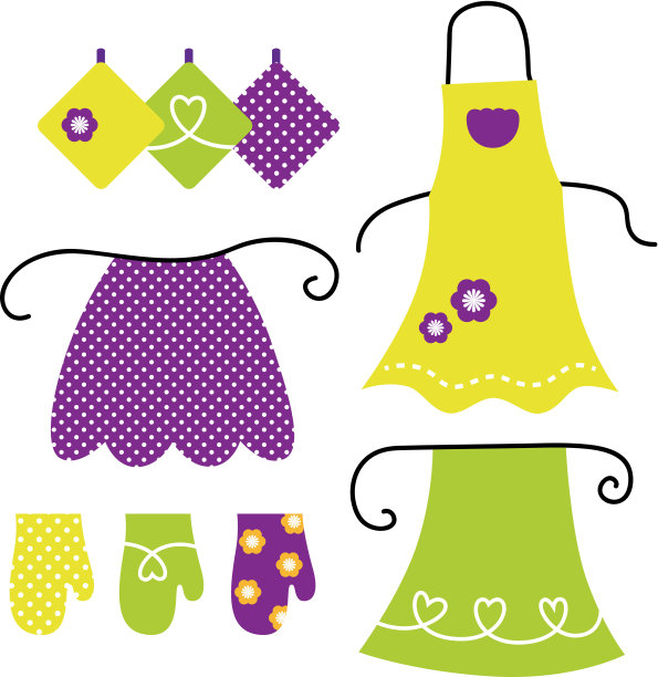 复古围裙隔离在白色图片下载
