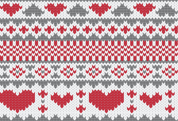 针织图案向量与心图片下载