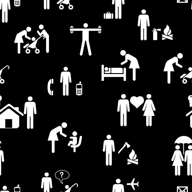 图标-人物，无缝墙纸图片下载