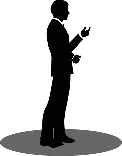 商务人士会面时站着剪影图片下载