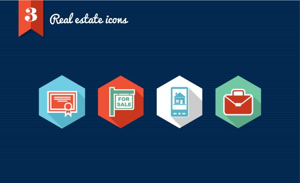 房地产平面图标集合图片下载