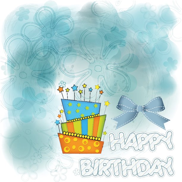 矢量大生日蛋糕与燃烧的蜡烛图片下载