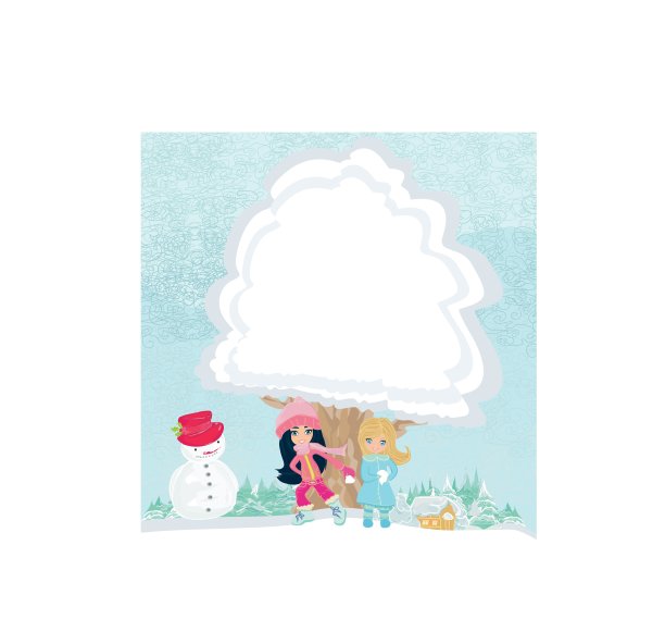 女孩们在冬天玩图片下载