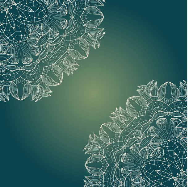 圈蕾丝手绘装饰卡图片下载