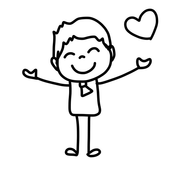 手绘卡通快乐的人图片下载