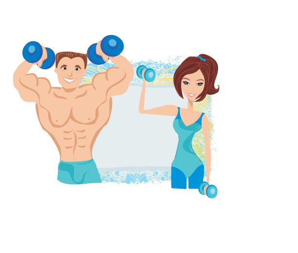 用一副抽象的框架训练运动员图片下载