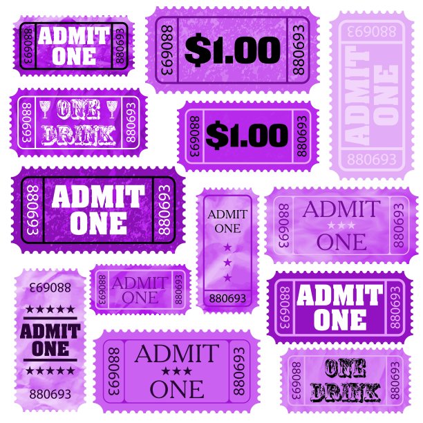紫罗兰套票一人入场。EPS 8图片下载