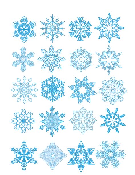 装饰矢量雪花集图片下载