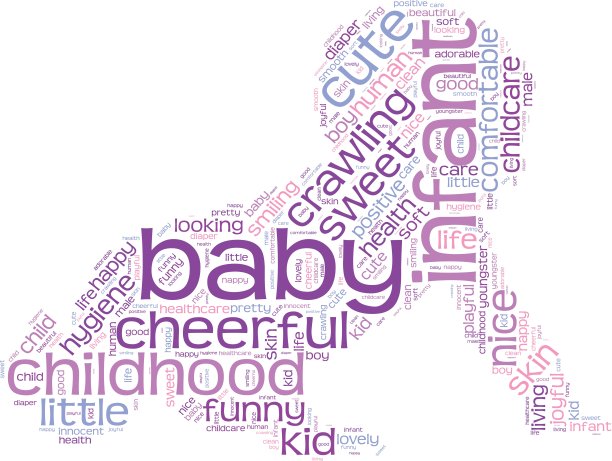 爬行婴儿矢量标签云插图图片下载