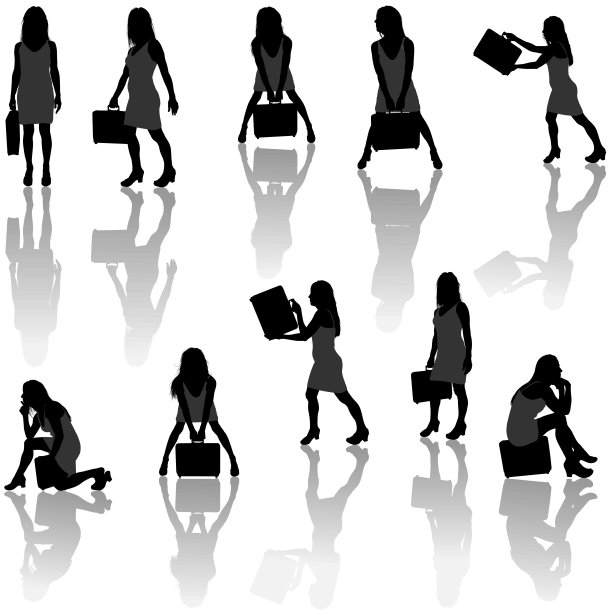 商业女性剪影图片下载