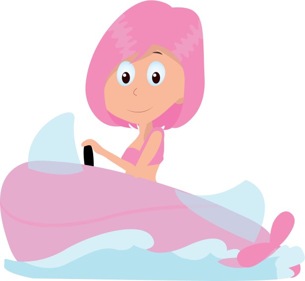 女孩和快艇图片下载