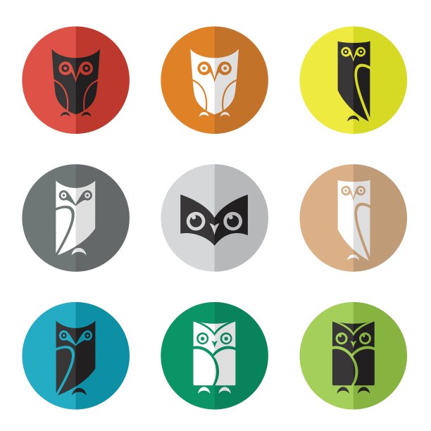 圆圈里有一群猫头鹰图片下载