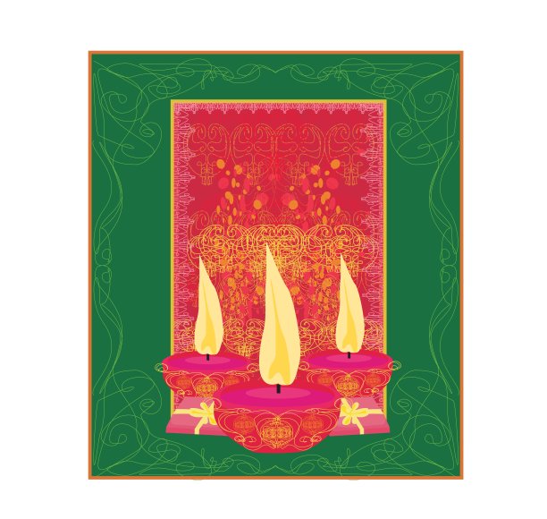 抽象的排灯节庆祝背景，矢量插图图片下载