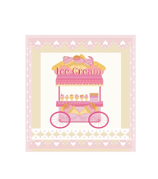 小贩冰淇淋移动摊位，抽象卡图片下载
