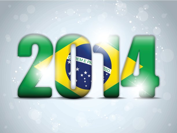 2014巴西足球与巴西国旗图片下载