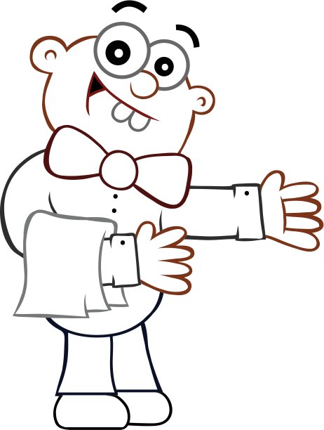 服务员显示卡通图片下载