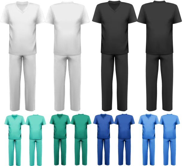 成套医疗/医生服装。向量。图片下载