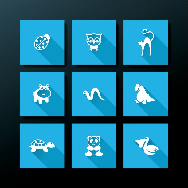 矢量平面婴儿玩具图标集图片下载