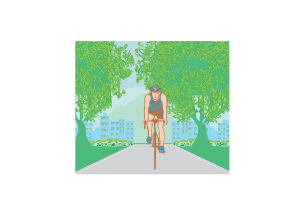 在城市公园里训练自行车手图片下载