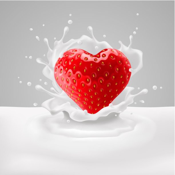 牛奶草莓心图片下载